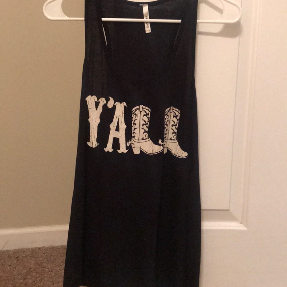 Black Racer back “y’all” tank size small